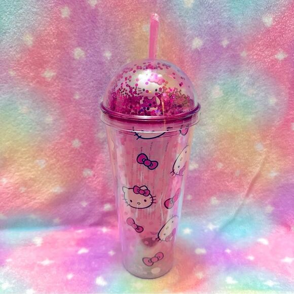 Hello Kitty Glitter Acrylic Travel Cup - Picture 1 of 7